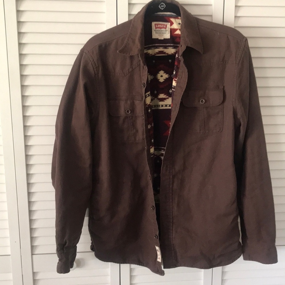 Levi's Brown Button-Down Shirt with Patterned Interior